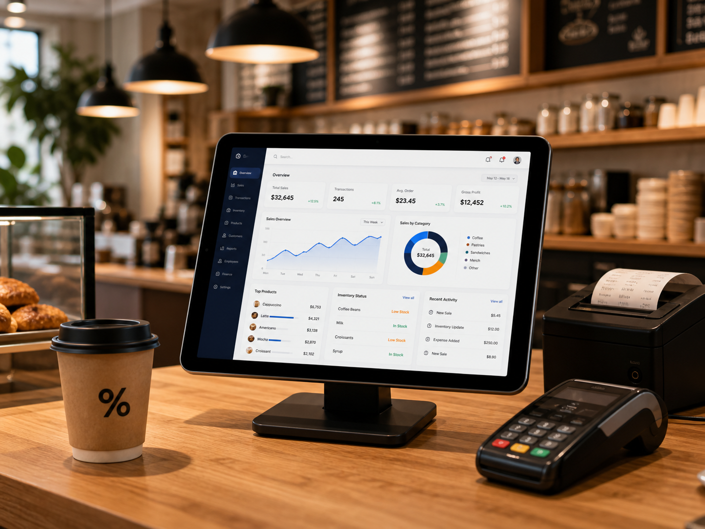 Кофейня с POS-терминалом и аналитикой MultiChek